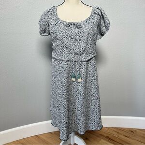 Hem & Thread Blue Floral Mini Dress